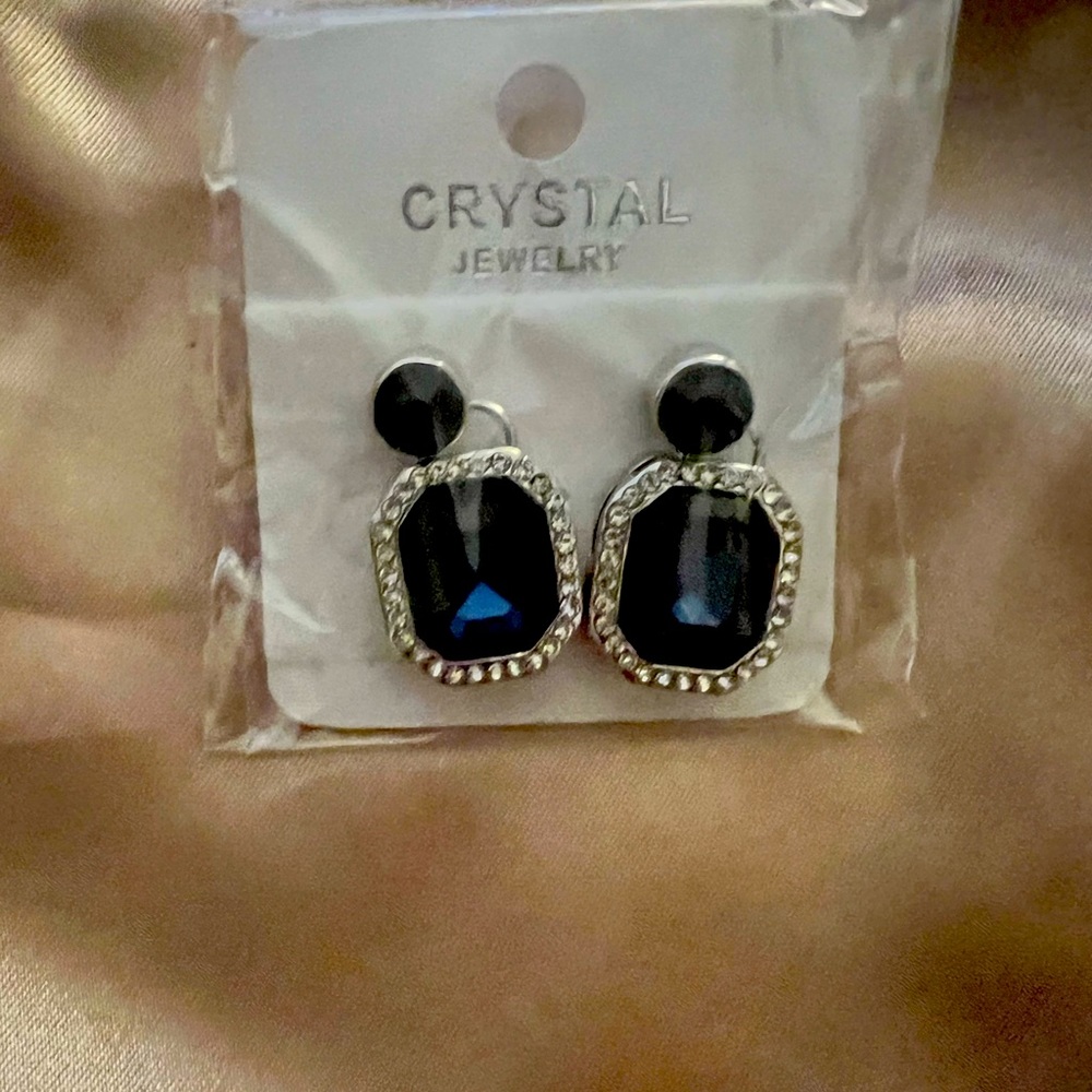 Crystal blue earrings